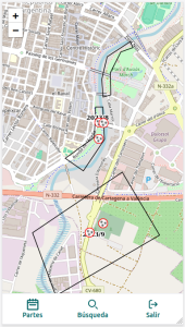 Imagen de mapa con resultados de búsqueda por filtrado