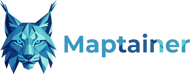 Logotipo de Maptainer, con la cabeza geométrica de un lince
